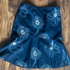 Blue Floral Skirt